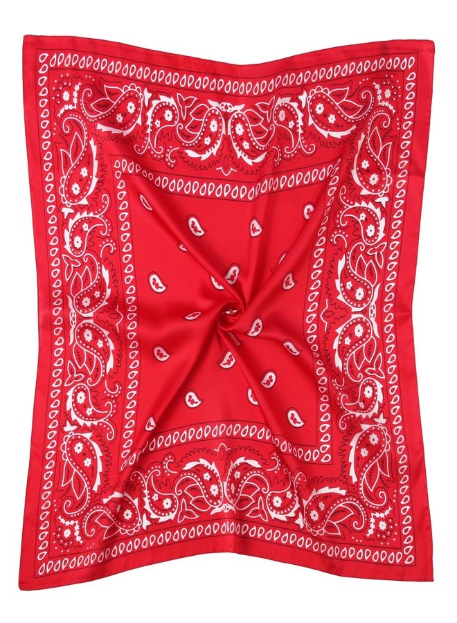 VBAEI 1 Pcs 27.5 Inches Satin Head Scarf Silk Like Stain Bandana Sleeping Hair Wrap Hair Scarf for Women(Red) - Image 5